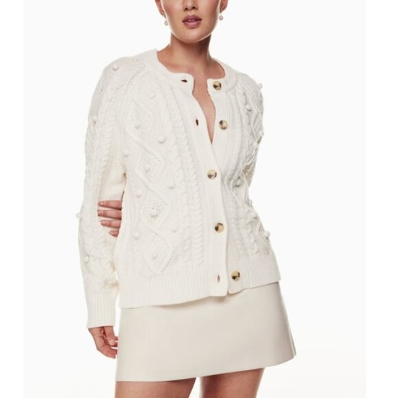 WILFRED Sprinkles Cardigan Sweater Wool Pom Pom Alps Aritiza M - Picture 2 of 12